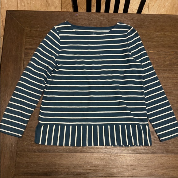 Talbots Tops - Talbots Striped Navy teal and White Women's Top size large